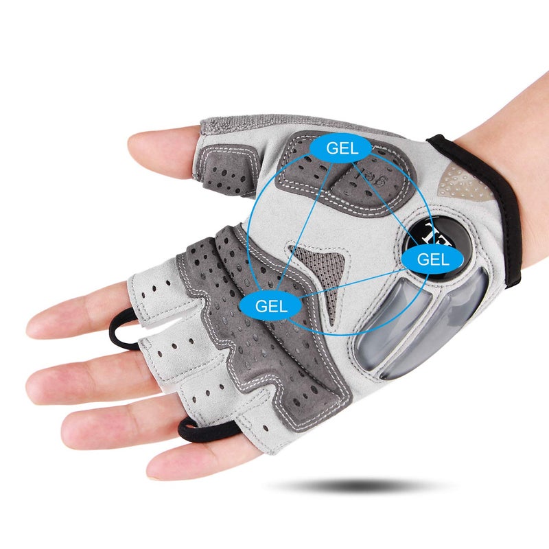 CXWXC Cycling Gloves for Men Women - Breathable Gel Road Mountain Bike Riding Gloves - Anti-Slip Half Finger Glove for Fitness Cycling Training Outdoor Sports - Image 2